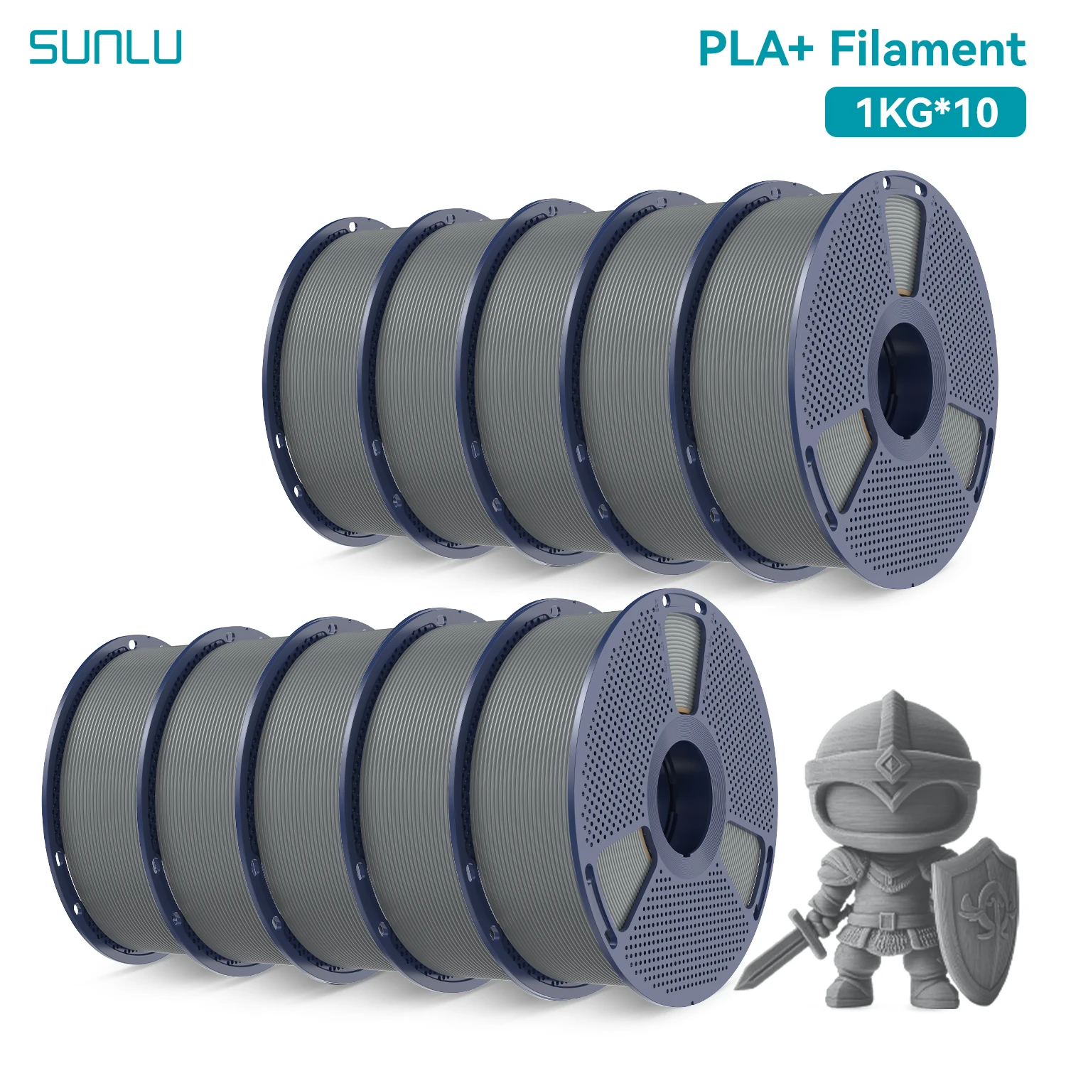 SUNLU PLA+ 1KG/2KG/3KG/5KG/10KG Filament 1,75mm Hohe Zähigkeit, 0 Blasen, Schneller Druck 300mm/s, Für 195-220°C ° C, ±0,02 mm Präzision
