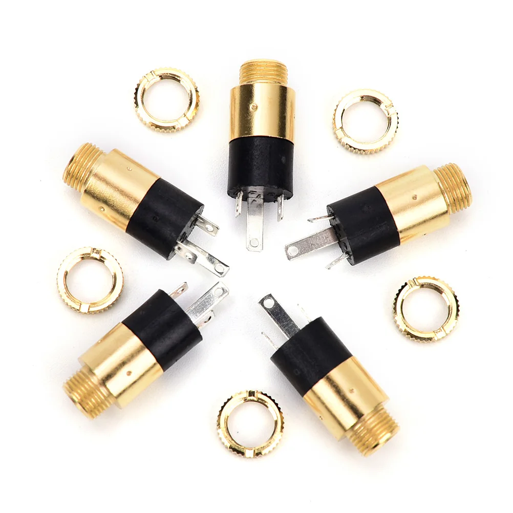 5 PCS PJ392 3,5 mm Estéreo Feminino Sockect Jack 3.5 Conector de fone de ouvido de áudio dourado