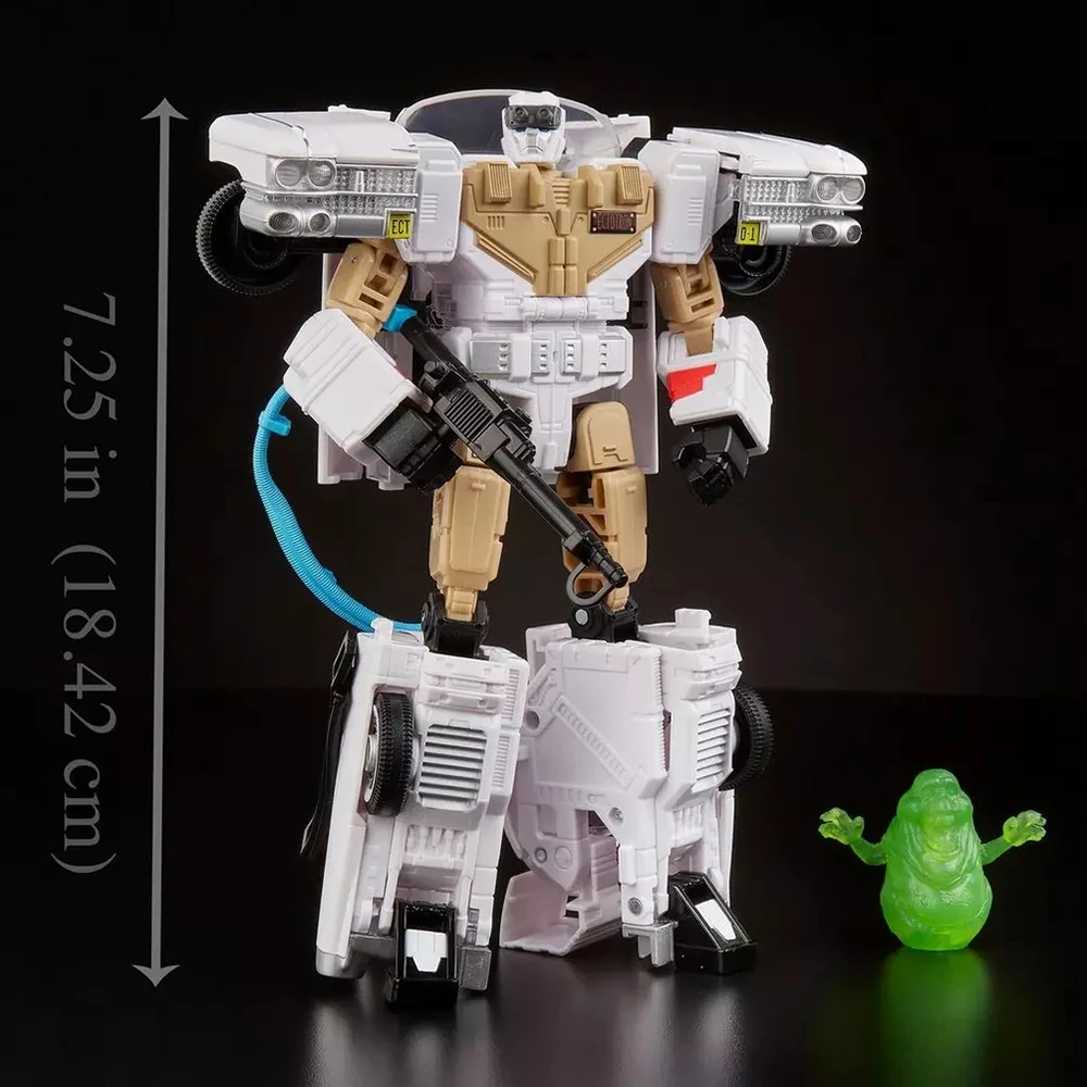 [En stock] Transformers colaborativos Ghostbusters Ectotron ECTO-1 figura de acción coleccionable de 18,4 cm bonito modelo de Robot Juguetes