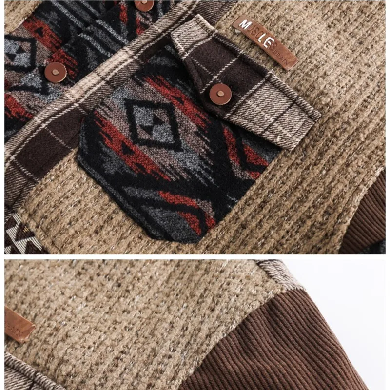 Chaquetas de gran tamaño con busto de 128-140cm para mujer, chaquetas holgadas informales de estilo étnico con empalme Retro americano, abrigos