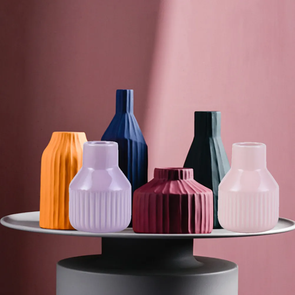 

1 шт. керамическая ваза для цветов, простая настольная ваза, элегантный контейнер для цветочных композиций, украшение для дома, офиса, спальни