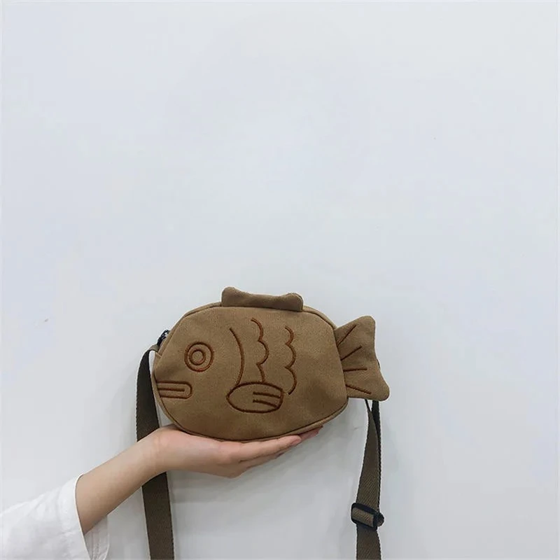 การ์ตูนน่ารักญี่ปุ่น Taiyaki แฟชั่นกระเป๋าเป้สะพายหลังผู้หญิงกระเป๋า Messenger กระเป๋าสะพายกระเป๋าเหรียญผู้หญิงกระเป๋าถือ Crossbody กระเป๋า