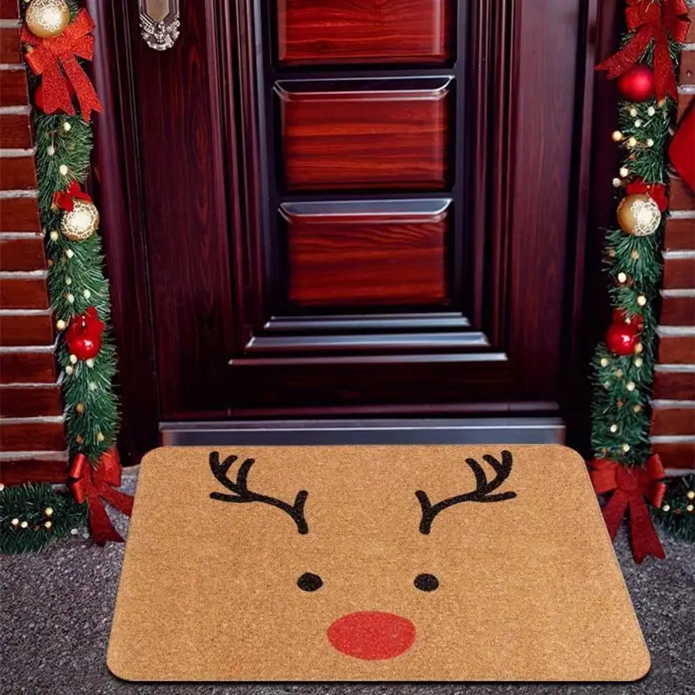 سجادة أرضية الرنة لعيد الميلاد من VIKAMA - سجادة ترحيب للمدخل الداخلي والخارجي لجو احتفالي وسجادة تزيين المنزل