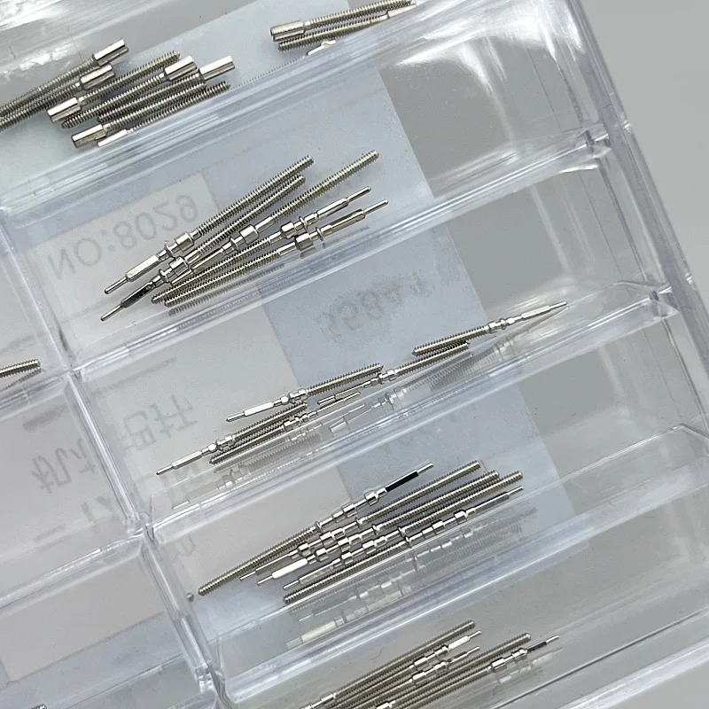 1 Box 9 Größen Gemischte Uhrenbewegungs-Aufzugswellen für ETA 2824 2836 2846 8200 7120 Uhrwerk Griffstangen Zubehör Reparaturteil – Detail 4