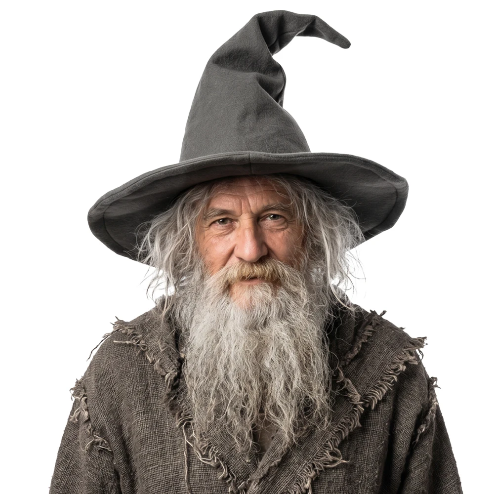 Adult Gandalf Wizard Hat Retro Gray Hobbit Cosplay Prop Men's Comic-Con Carnival Party Halloween Theme Accessory by Takerlam