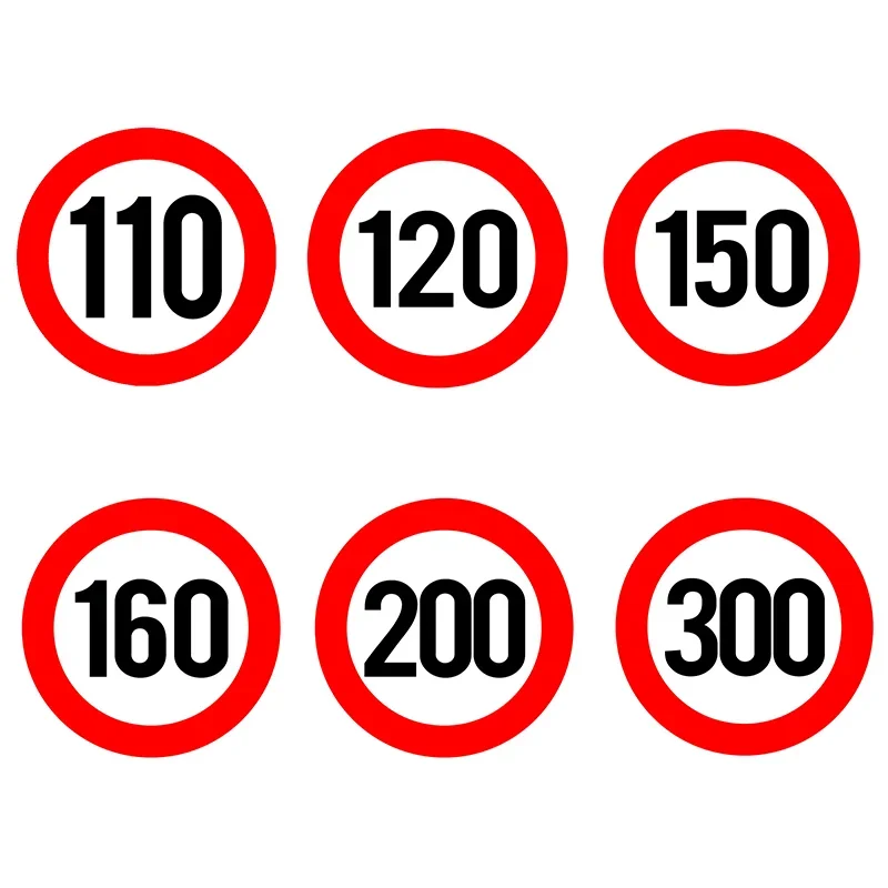 Speed Limit (110/120/150/160/200/300 Km) Self-adhesive Auto Decals Waterproof Car Stickers for Window Body Warning Sign Decor