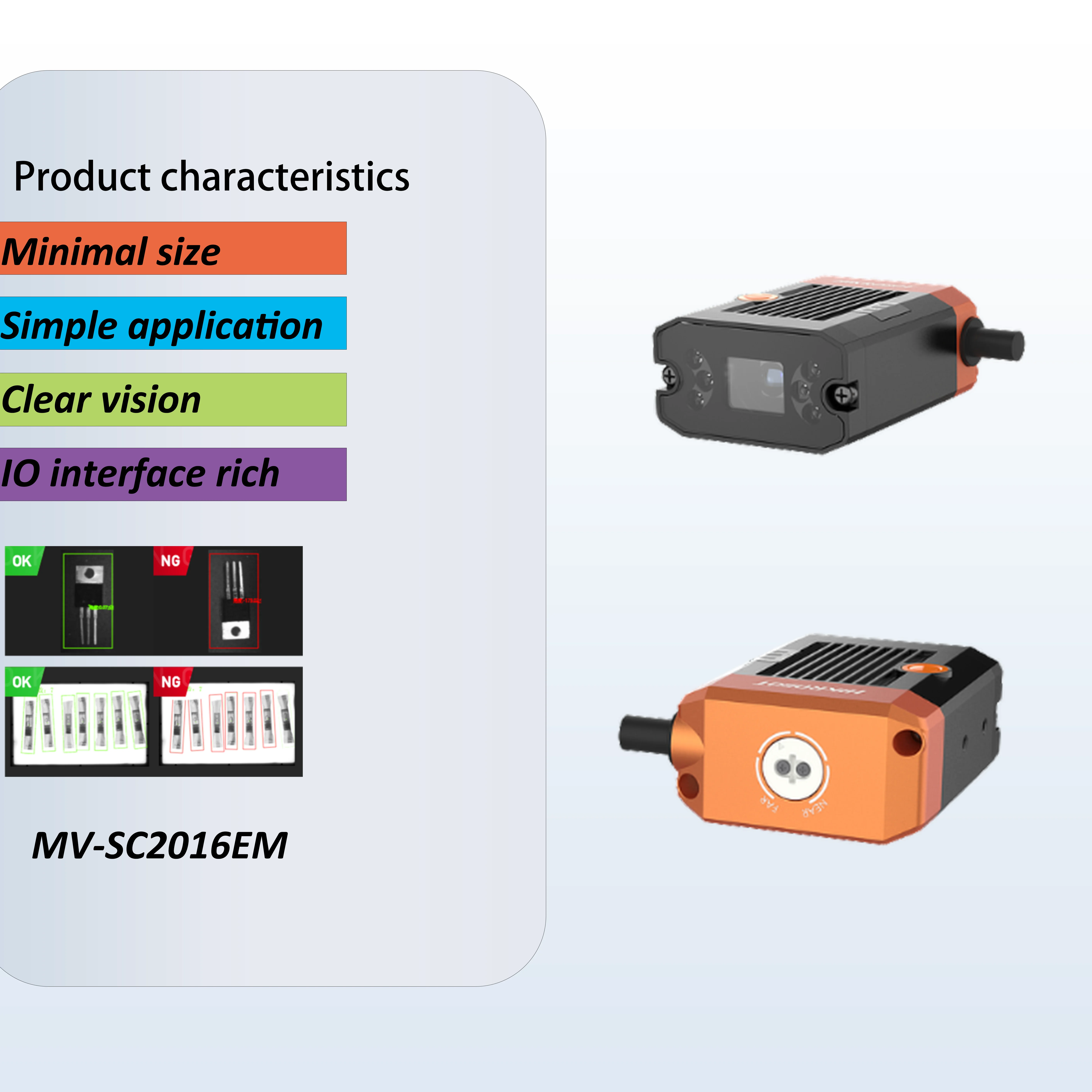 MV-SC2016EM HIKROBOT 1.6MP Mono CMOS Global Shutter Automation Machine Vision Sensor Industriële slimme camera