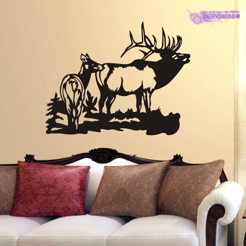 Buck Deer Montain Decal Sticker Hollow Sticker Hunter Car Window Vinyl Decal Funny Poster