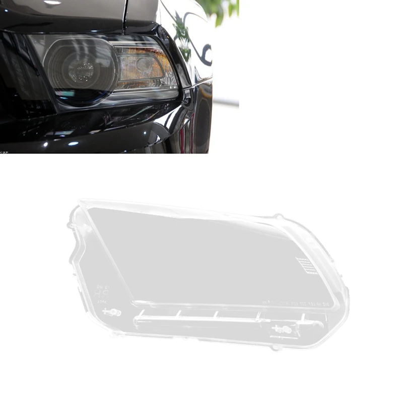 Lampu kap lampu depan mobil, penutup lampu lensa transparan untuk Ford Mustang 2010-2013 kiri