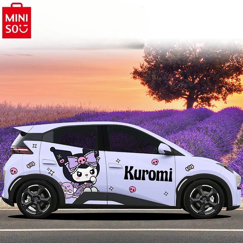 MINISO 2024 New Cartoon Kuromi Cute Stickers Body Personalized Creative Masking Scratch Stickers Waterproof Accessories