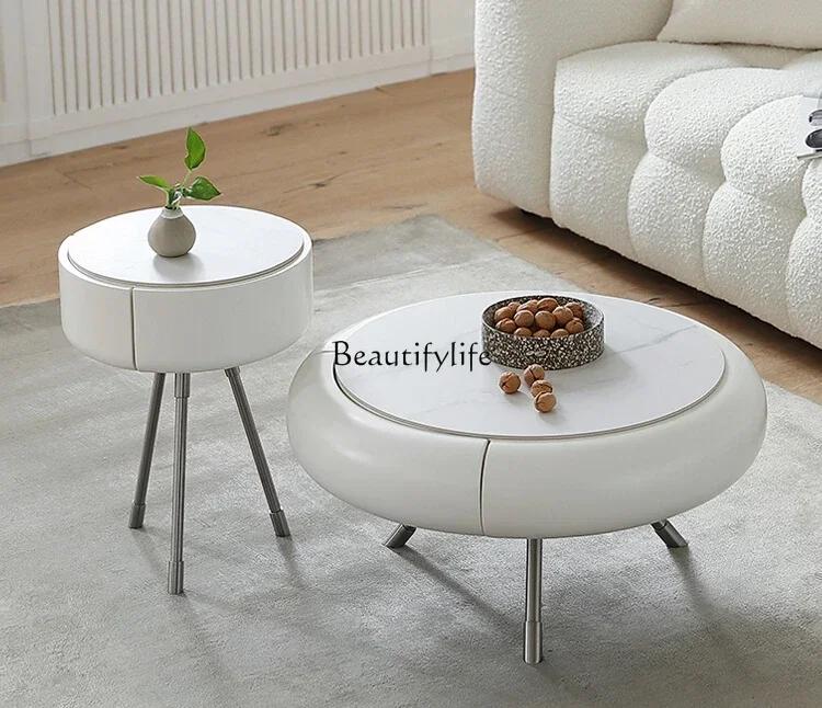 

XX39Medieval cream coffee table small round personalized size apartment creative coffee round table