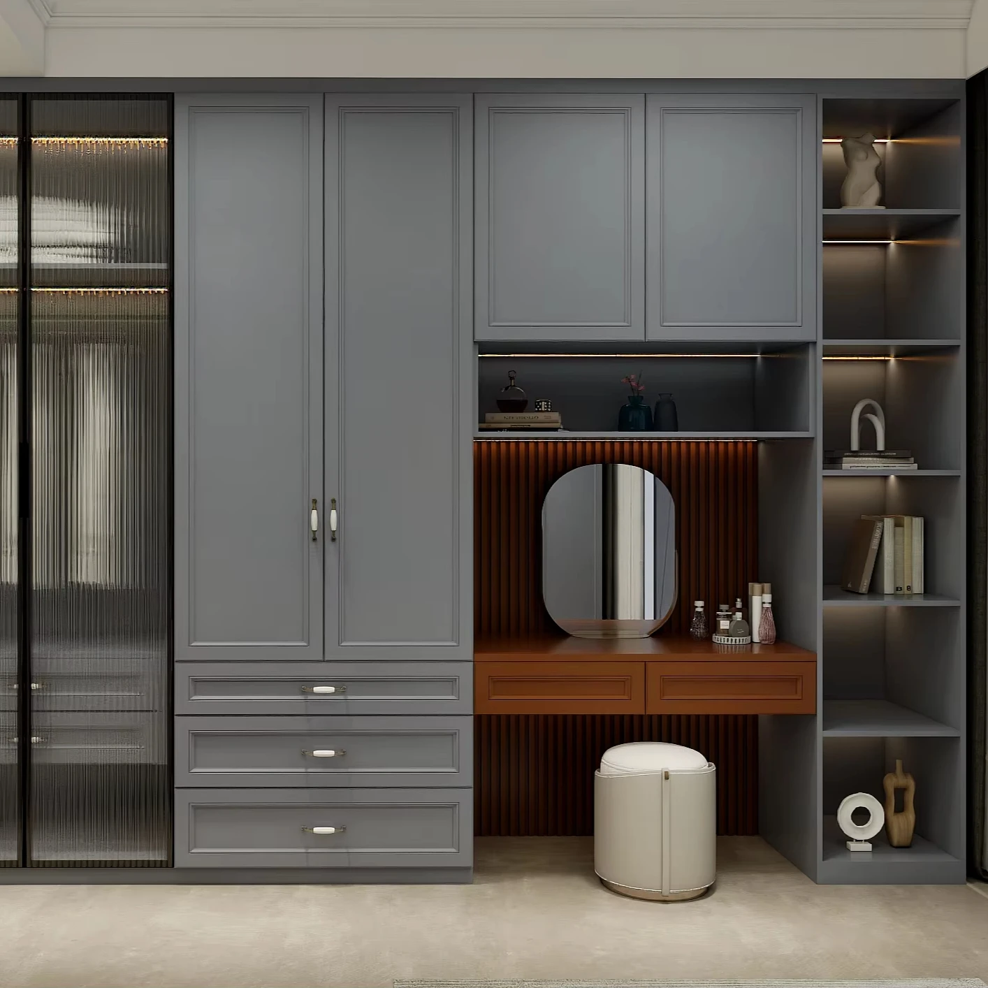 منظم خزانة ملابس خشبي متين حديث لأثاث المنزل أو الفندق لاستخدام غرفة النوم أو الشقة #1