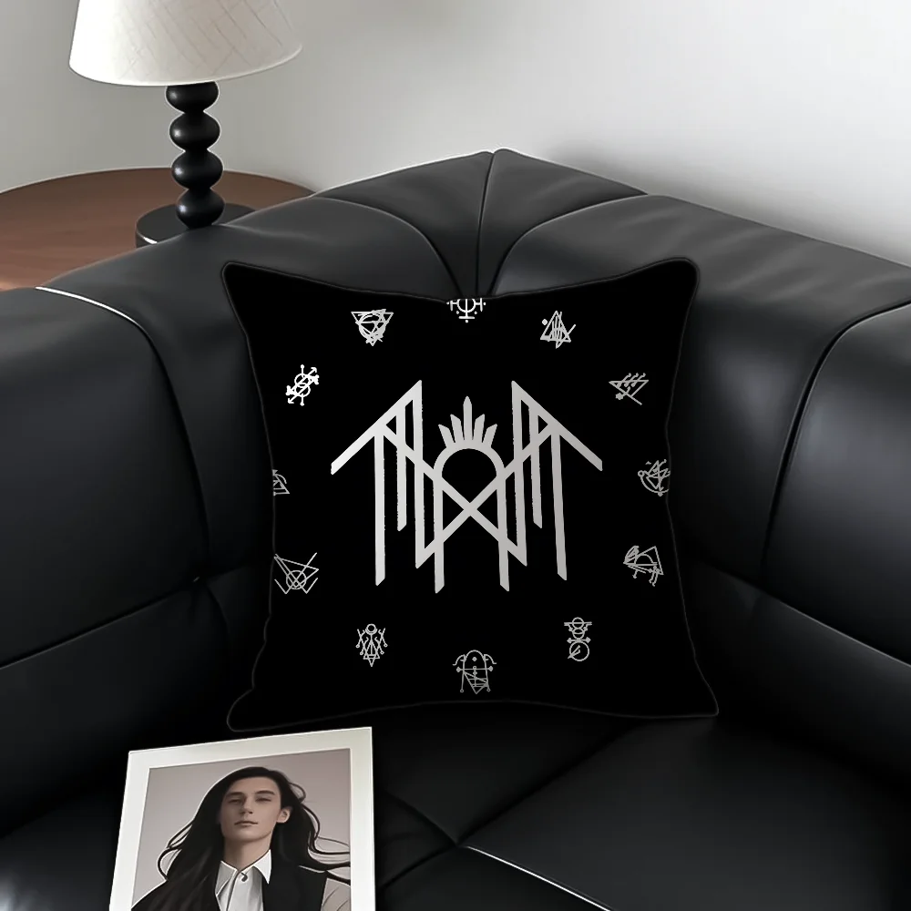 Sarung Bantal T-tokens Tali Tidur Sarung Bantal Anti Debu Ritsleting Tak Terlihat Sarung Bantal Sofa Mewah Pendek Halus