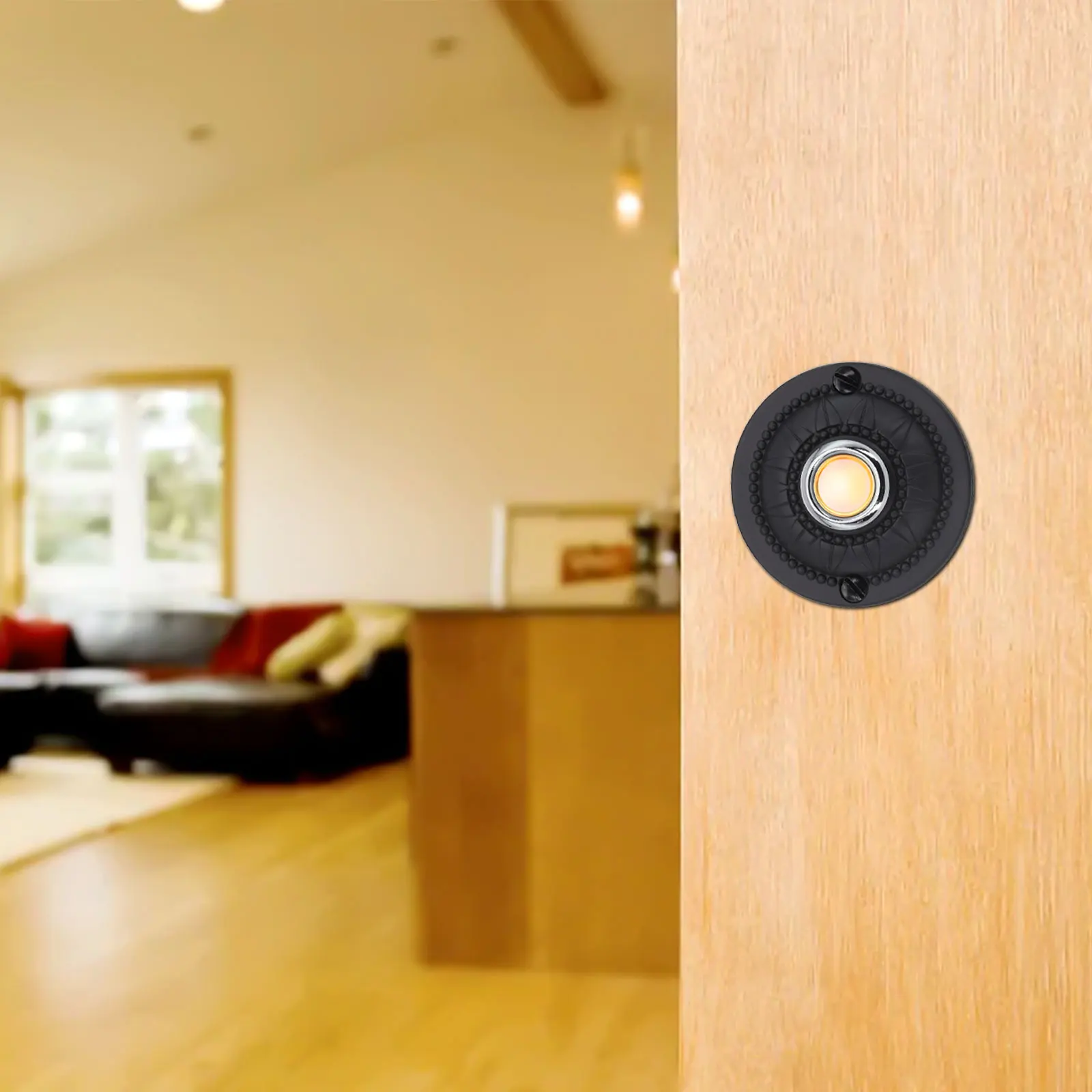 Waterproof Round Iron Wired Doorbell Button with Continuous Illumination Feature for Enhanced Accessory Functionality