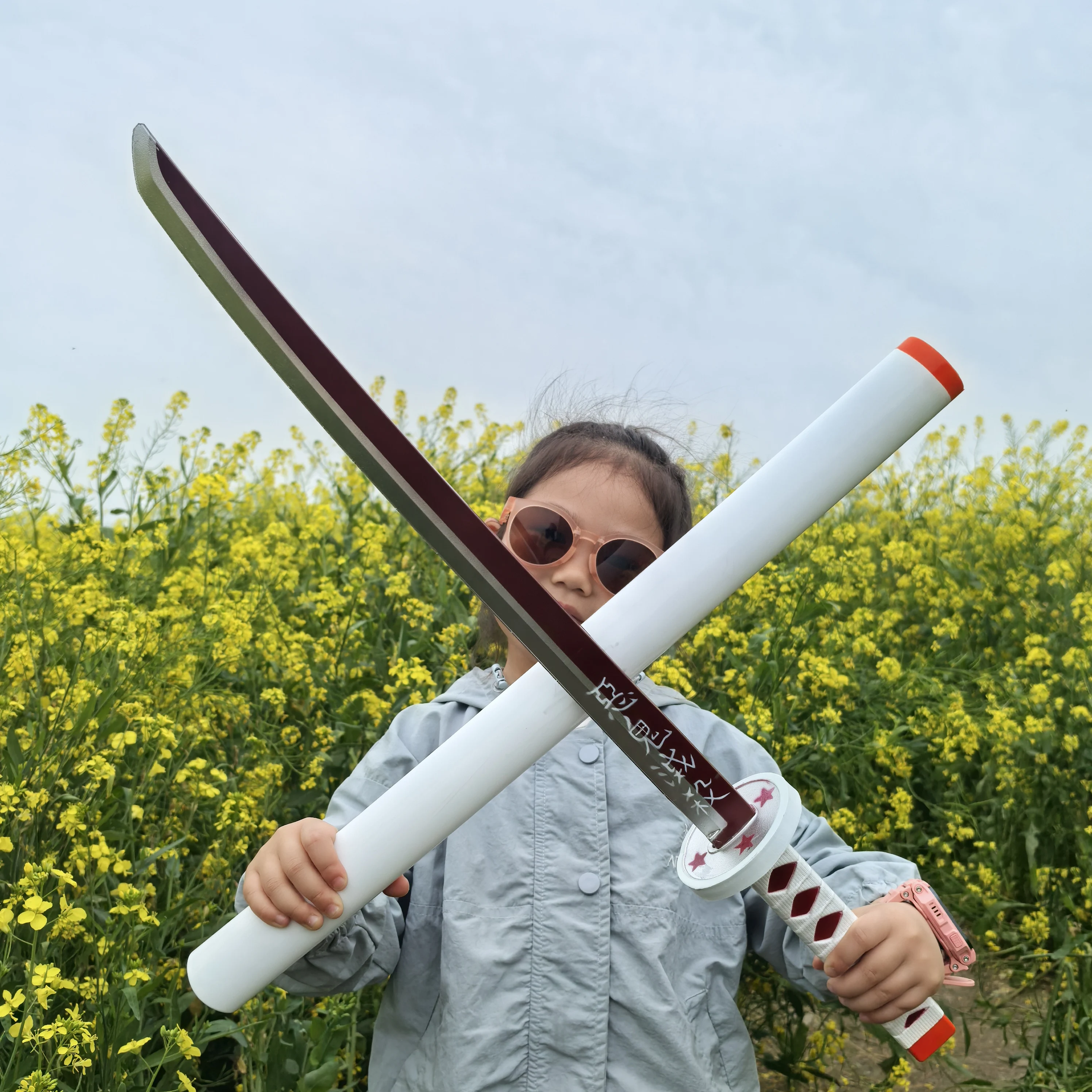 

Косплей-клинок 1:1 по мотивам Demon Slayer: Kimetsu no Yaiba, катана Токито Муичиро, реквизит для костюма, игрушечные мечи Танджиро, Цуюри Канао, 72 см