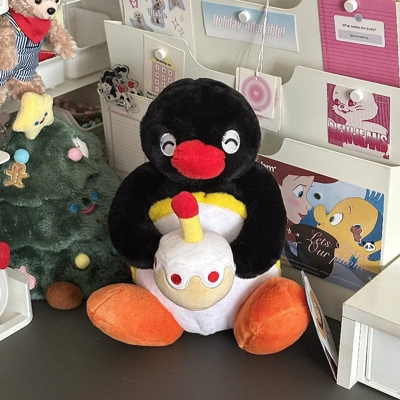 Genuine Pingu Cute Little Penguin Birthday Cake Gift Stuffed Toy Sleeping Plush Doll Anime Peripheral Creative Birthday Gift