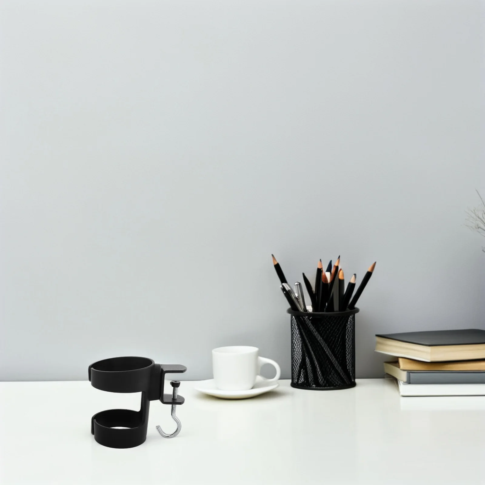 

Office Desk Cup Holder Desktop Water Bottle Coffee Mug Adjustable Cup Rack Hook Home Office School Easy Clean Storage