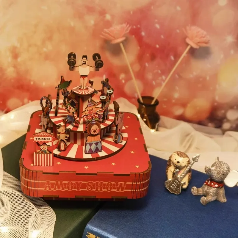 DIY track lied muziekdoos bouwsteen montage speelgoed handgemaakt model retro creatieve muziekdoos ouder-kind cadeau