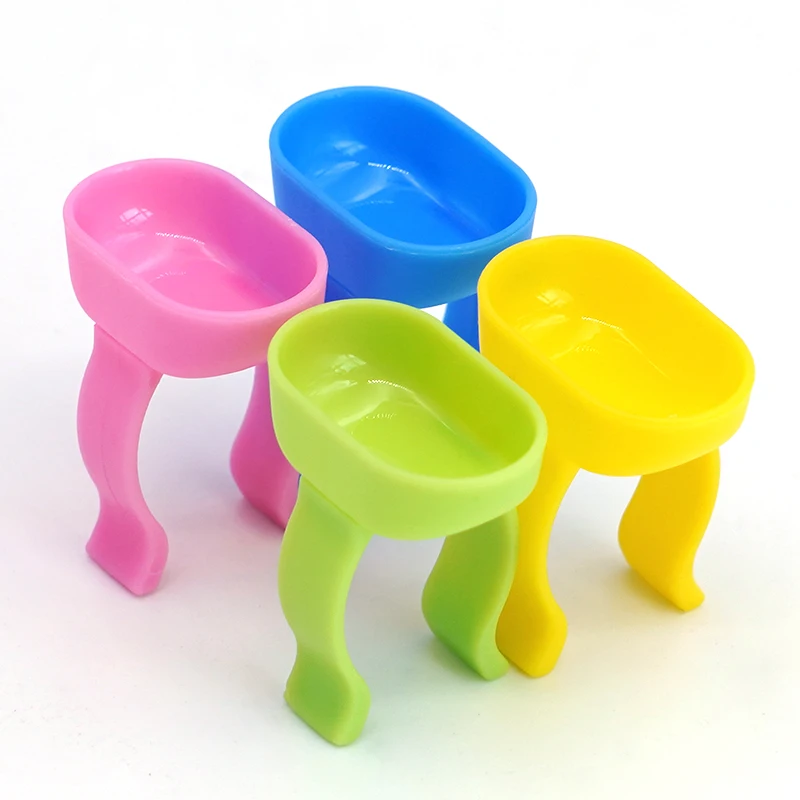 

10/100pcs Dental Mixing Finger Ring Bowl Cup Plastic Silicone Holder Random Color Dappen Dish Prophy Paste Rings Handy Tool