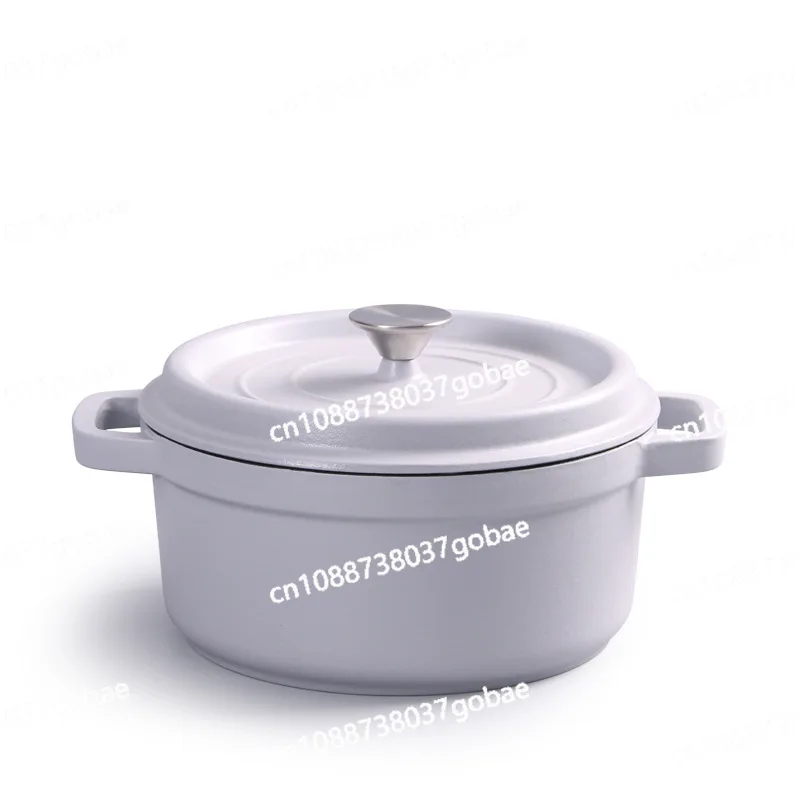

Cast iron white enamel pot uncoated saucepan household enamel pot boiled milk binaural stew pot