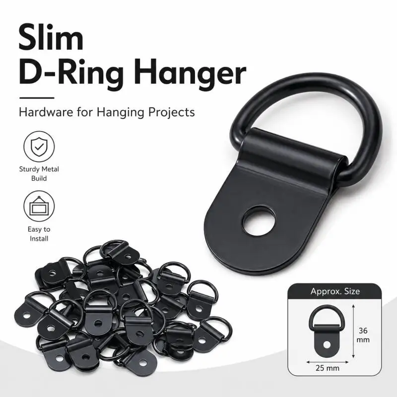 5/10/50Pcs D Rings Tie Down Anchors Rings Pull Hook Metal Lashing Rings Load Fit for Car Boat Cargo Trailer Vehicles RV Van