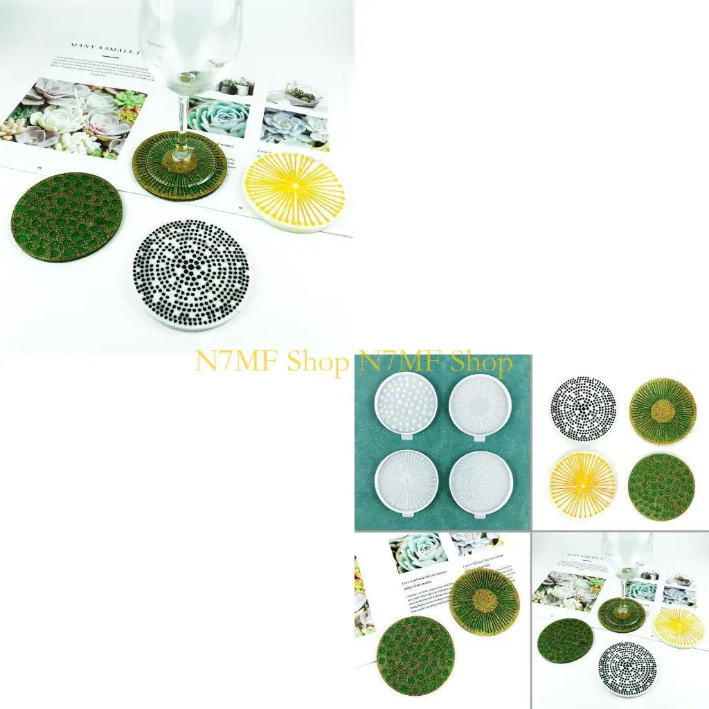 N7MF DIY Round Leopard Print Polkas Dot Coffee Pad Teas Teas Silicone Mould