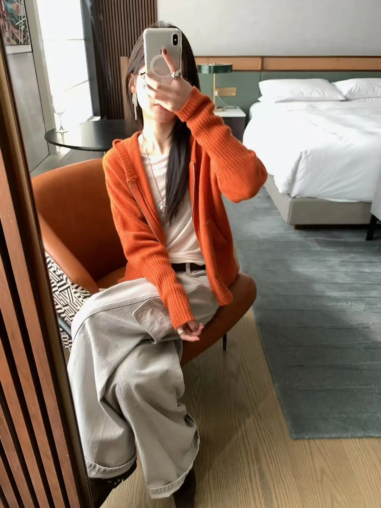 

Soft Cozy College Sle Hooded Casual Knitted Open Cardigan Long Sve Thiened Autumn Faion Women's Pullover Sweatirt