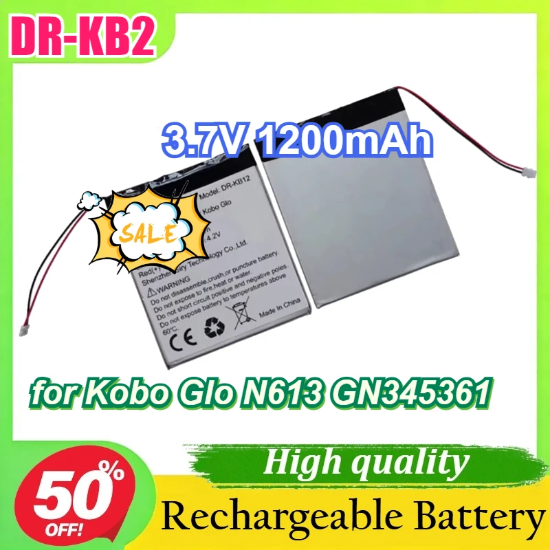 

DR-KB2 for Kobo Glo N613 GN345361 E-book Reader 3.7V 1200mAh Rechargeable Li-Polymer Li-ion Battery