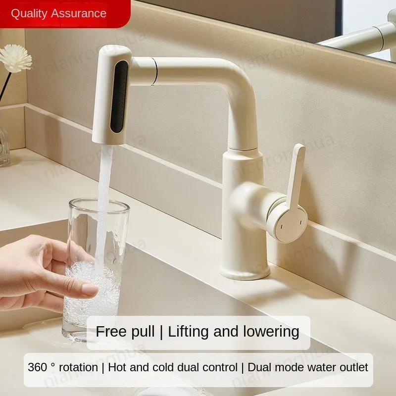 

Milk White Gungray Silver Kitchen Bathroom Faucet Brush Antique Black Pull Out Gun Handle Mixer Hot Cold Water Taps Faucet