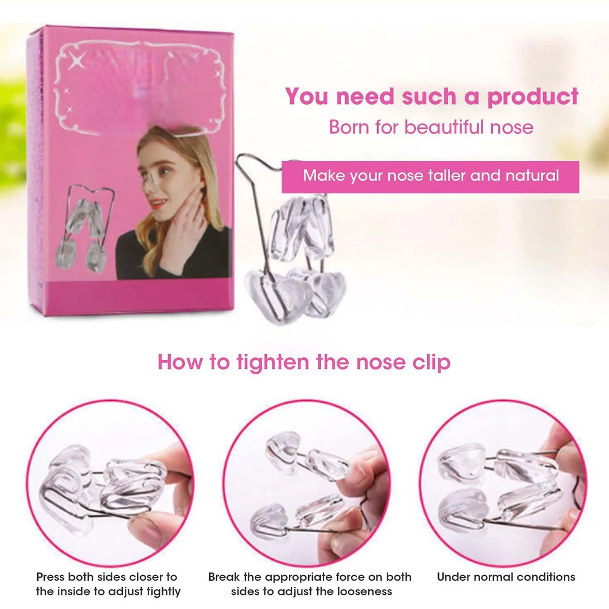 Beautiful Nose Clip for Nose 3D Nose Bridge Heightening Device Narrow Alar Nose Correction Device U-shaped Beautiful Nose Clip