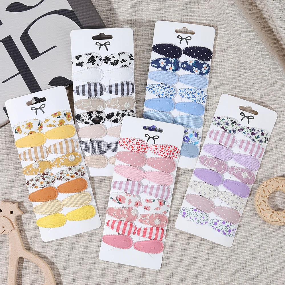 10/16 قطعة مشبك شعر فتاة القطن محكم BB كليب لطيف ملون الأزهار لون الحلوى مطابقة طفل المشابك الطفل إكسسوارات الشعر هدية