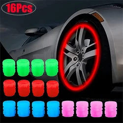 16/8/4Pcs Voiture Chapeaux de Tige De Valve de Pneu Universel Noctilucent Imperméable À L'eau Voiture Roue Pneu Casquettes, Adapté pour Les Voitures, Motos, Vélos