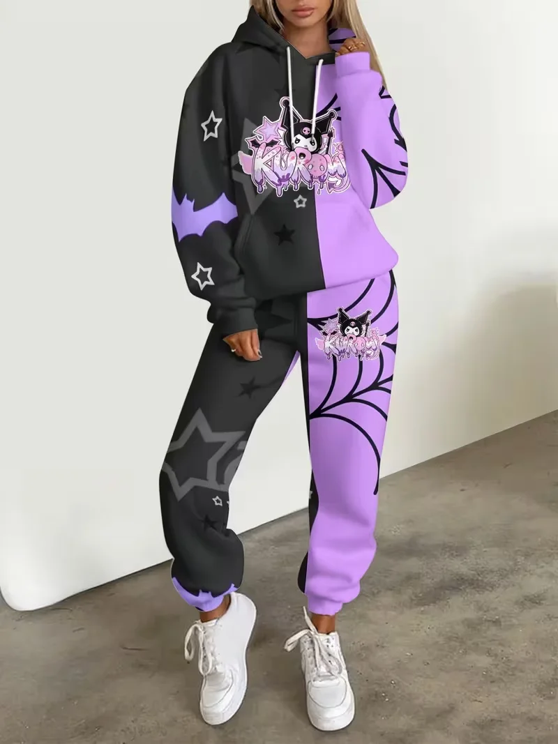 

Sanrio Family Popular Cartoon Autumn/Winter Street Sweet Cool Hoodie and Pants Set Suitable for Adults and Children