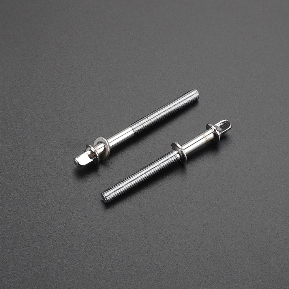 

2pcs 70Mm Tension Rods Metal Fasteners Smooth Deep Thread Even Pressure Snare Bass Drum Parts Drum Parts Accessory