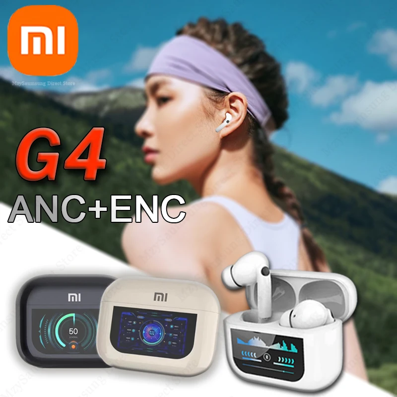 

Xiaomi TWS G4 ANC+ENC Wireless Earbuds Bluetooth Headphones With Touchable LED Display Hearset Screen Noise Cancelling Earphones