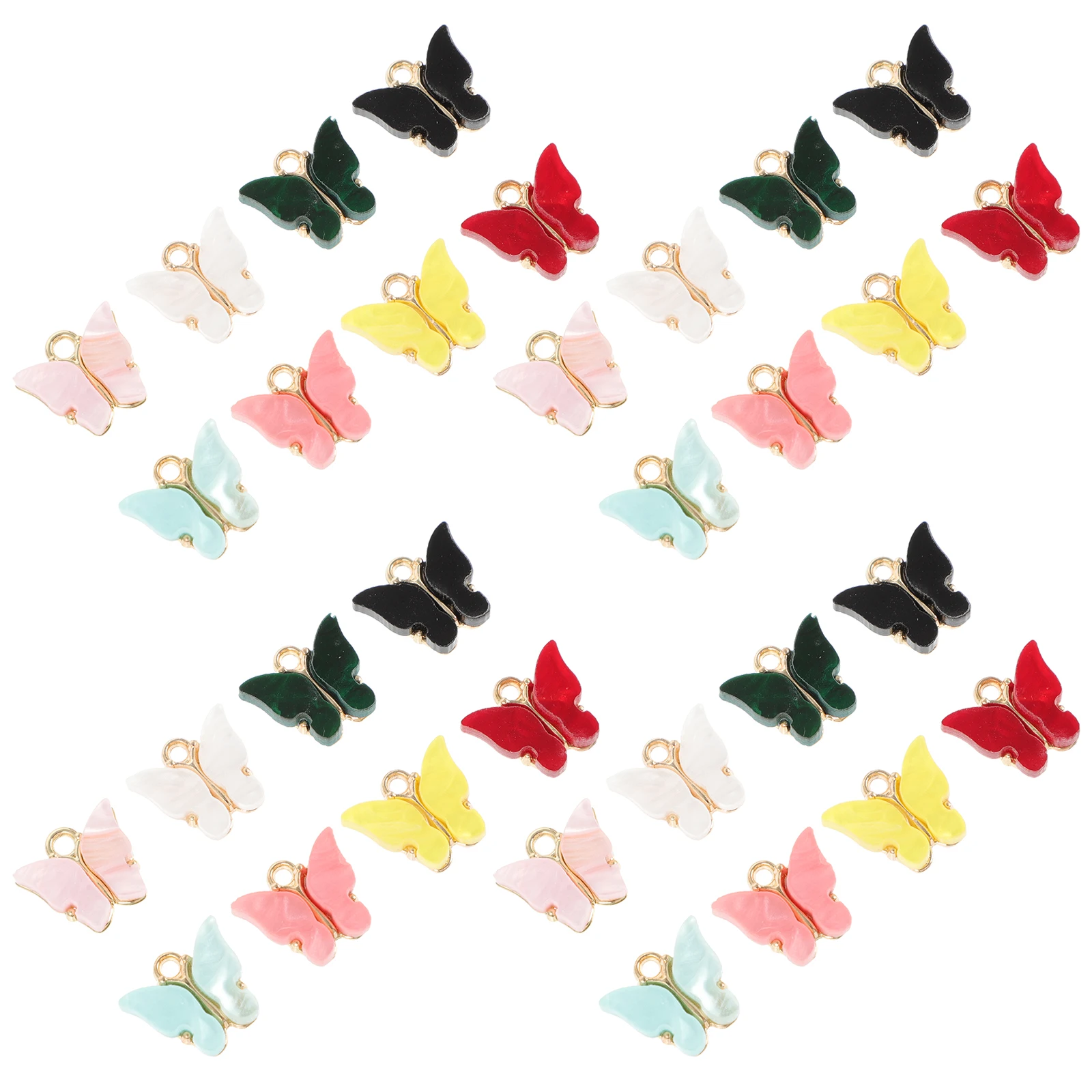 

80 шт. красочные подвески в виде бабочки, подвески в виде бабочек для изготовления ювелирных изделий, набор браслетов «сделай сам», оптом