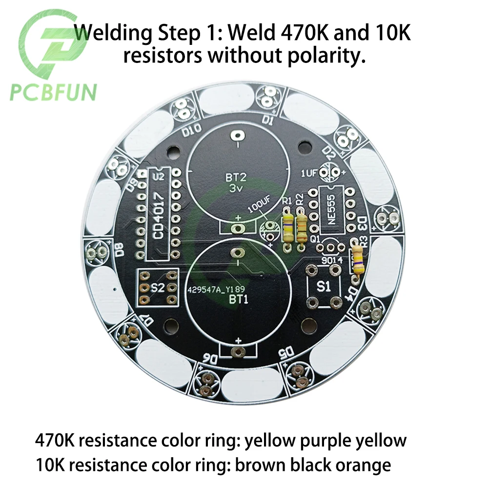 6V Lucky Carousel Electronic DIY Fabrication Solder Loose Components Kit LED Running Light Raffle For Electronic Production