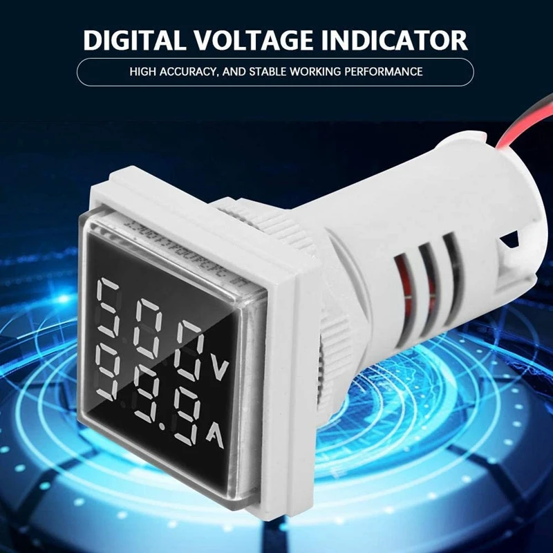 VENDITA CALDA Display di tensione CA Display digitale a LED Indicatore di amperometro di tensione CA 22 mm 0-100 A Monitor bianco