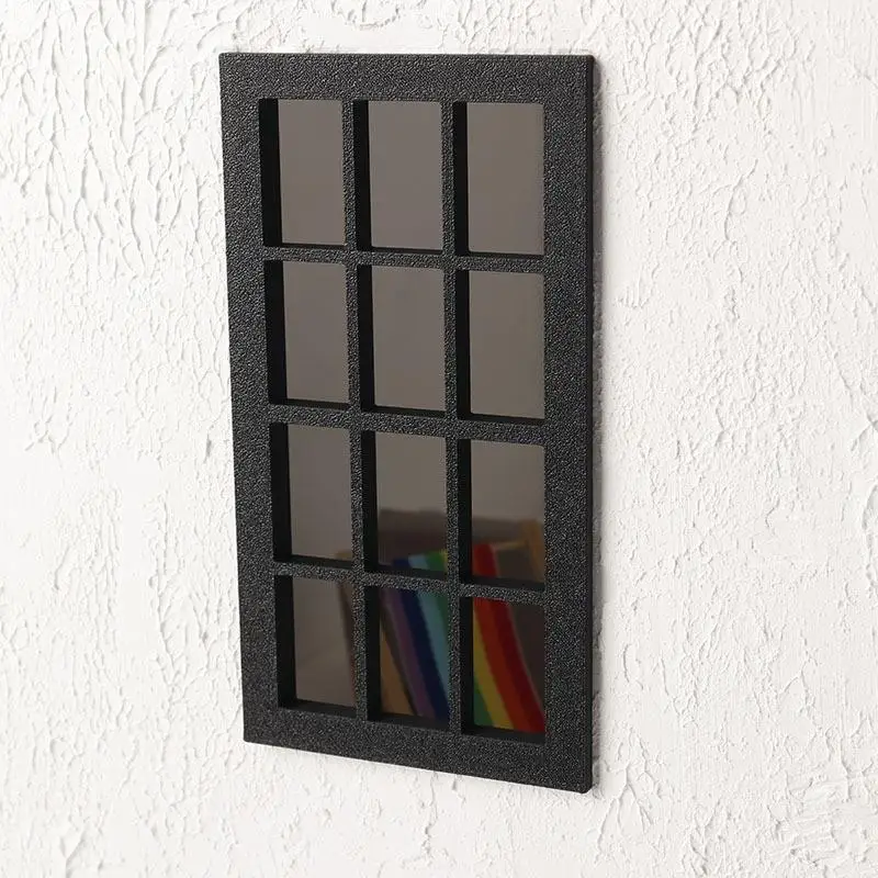 Simulation Wood Window Frame for Dollhouse; 1/12 Miniature Furniture Decoration Micro Scene Accessory