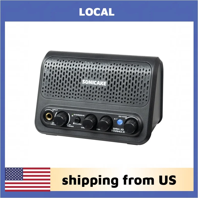 SONICAKE Local Dual 5W Electric Guitar Combo Amplifier All-in-one Portable Bluetooth Bedroom Multi-Effects Mini Guitar Amplifier Triangle shipping from US