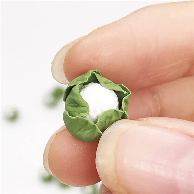 5 piezas Mini arcilla hecha a mano verduras casa de muñecas miniaturas caloflor repollo chino para muñeca cocina jazmín