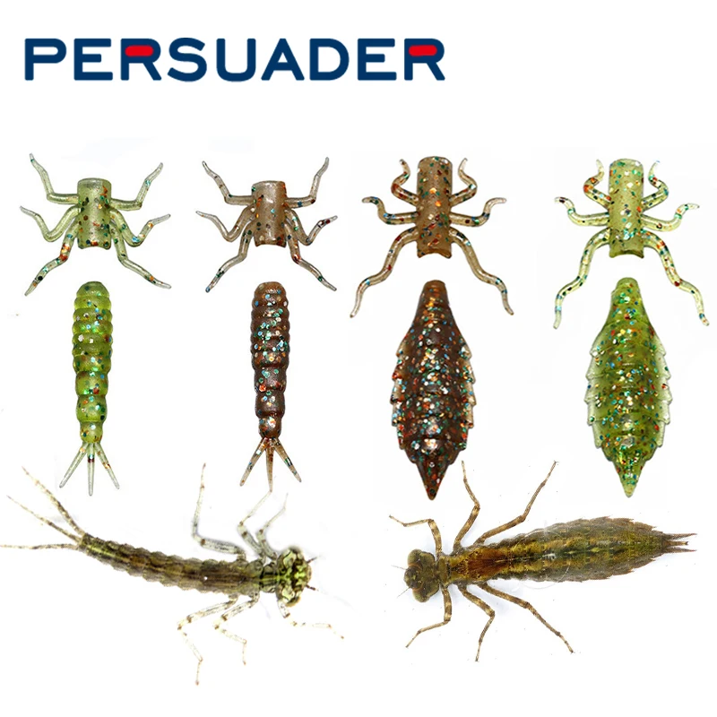 

10flies DIY materials pack dragonfly/damselfly nymph fly tying rubber bodies&legs materials for trout fishing artificial lure