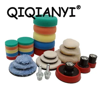 29pcs 1 inch 2 inch 3 inch Mini Buffing Polishing Pads Kit Wool Pad Waxing Sponge Set Car Detail Polisher Polishing Pads Tools