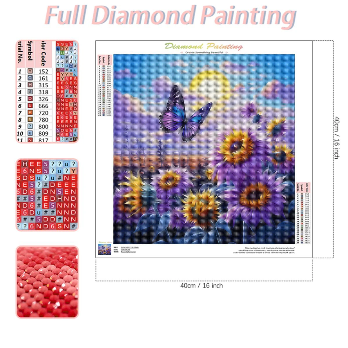 RUOPOTY Flowers Diamond Painting 5D Landscape Diy Embroidery Full Diamond Painting Home Decor