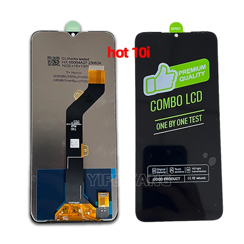 Original LCD Display Touch Screen Digitizer Assembly, Infinix Hot 9 Play 10 Lite 10I 11 Spark 6 8 Go, 100% Tested, 2PCs