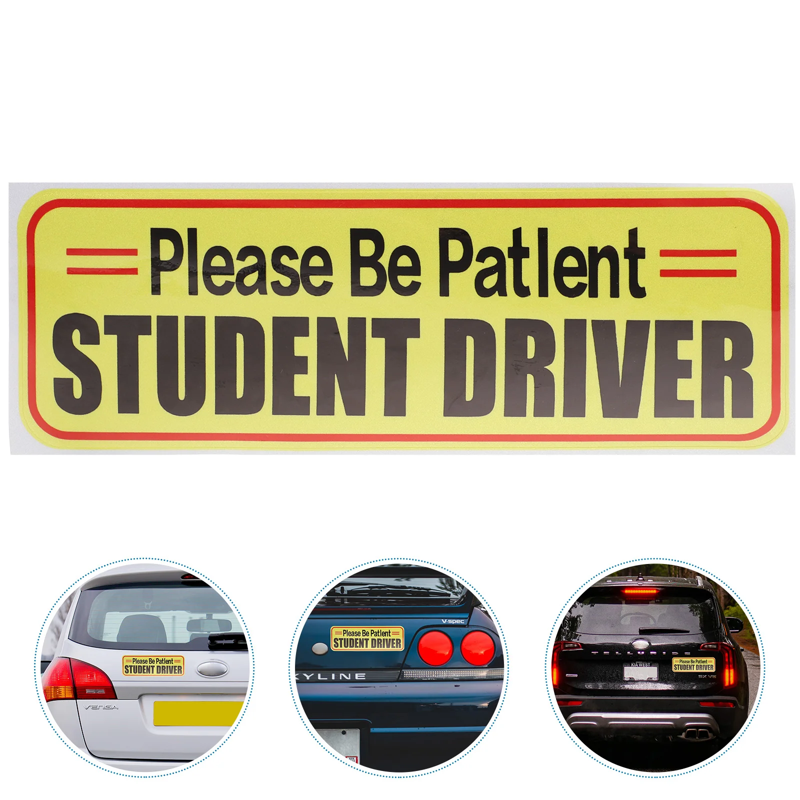 Bumper Stickers Safety Magnet Reflective Car New Driver Signs Student Rubber Decals