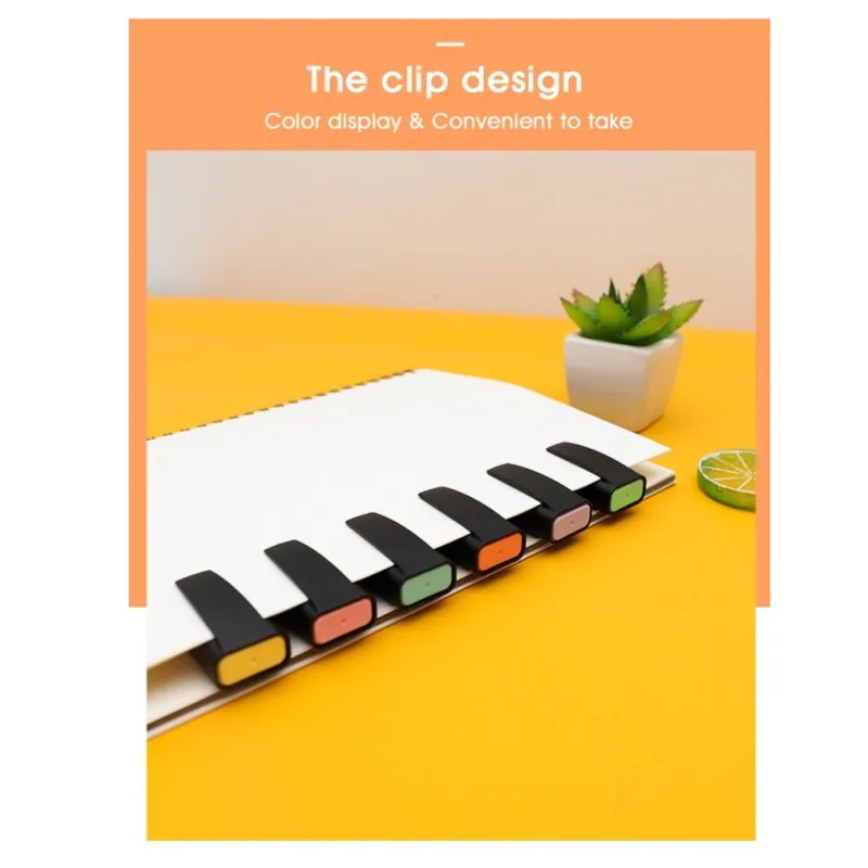 6 PCS Highlighter Markers 6 Fluorescent Macaroon Colors,High Quality Rectangular Marker Student Stationery Office School Art Use image 5