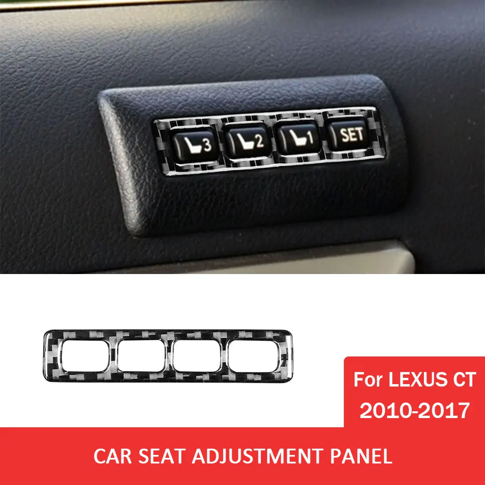 

Car Seat Adjustment Panel Trim Sticker for Lexus CT 2010-2017 Carbon Fiber Decoration Cover Automotive Interior Accessories