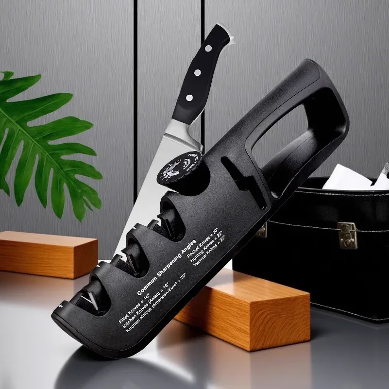 Knife Sharpener Angle Adjustable 4 Stages Scissors Sharpening Stone Professional Kitchen Grinder Knives Whetstone Sharpener Tool