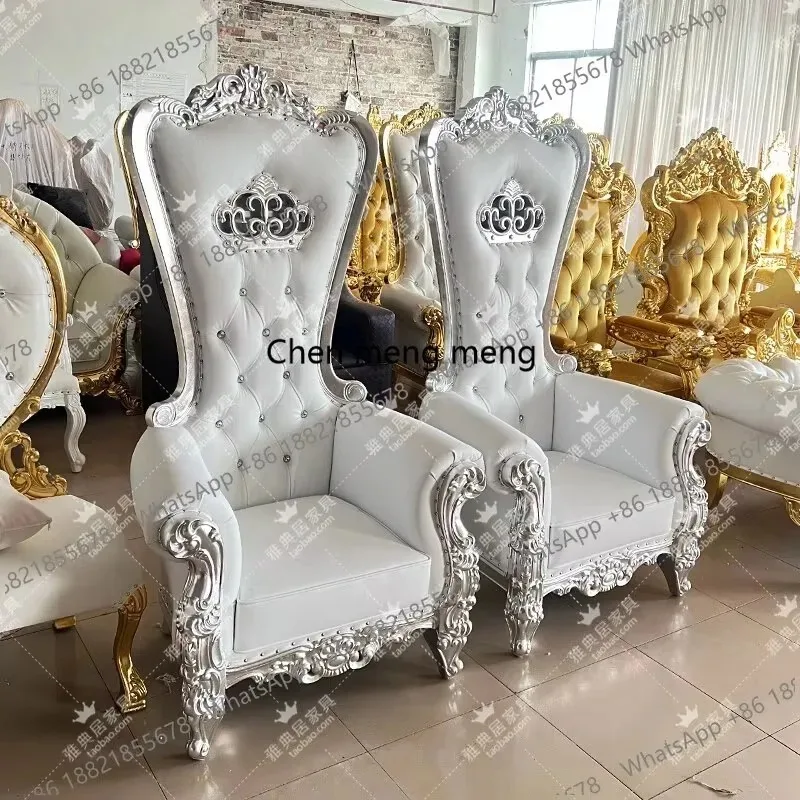 

RR F181 Wedding Party European High Back Chair Silver Edge Hotel Casual Image Chair Gold Foil Chair